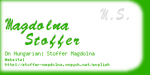 magdolna stoffer business card